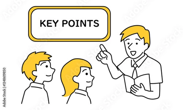 Fototapeta 学生が教師の説明を聞いているイラスト