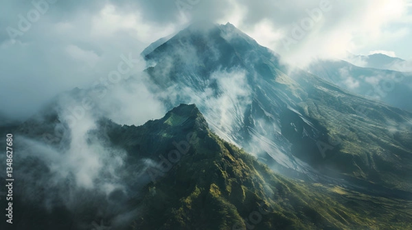 Obraz clouds over mountain