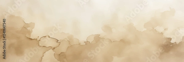 Fototapeta Abstract watercolor art background template. brown and beige watercolor backdrop empty space for text, banner, presentation or product display graphic design