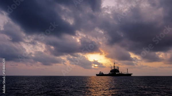 Obraz Drilling rig in Sunset
