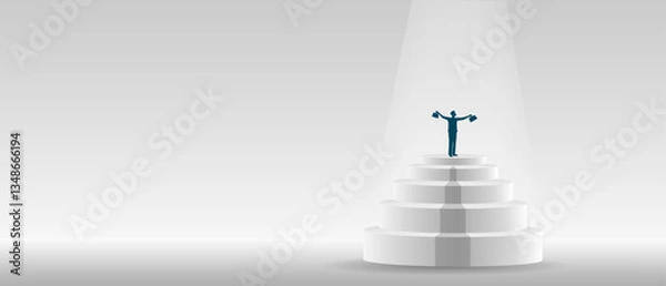 Obraz Career ladder, the concept
of successful development of business economic growth.
 Vector image