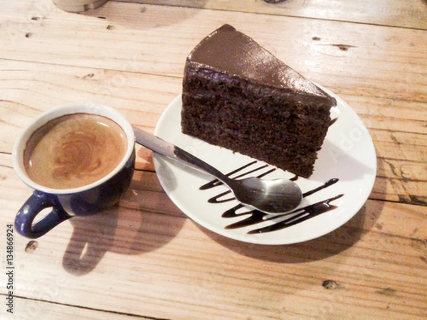 Obraz Espresso Coffee and cake chocolate