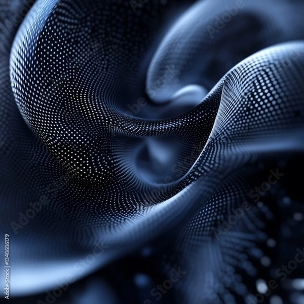 Obraz Flowing Fabric with Dotted Pattern: an abstract textile art piece.