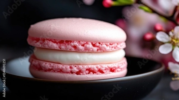 Obraz Delicate Pink Macaron with Creamy Filling