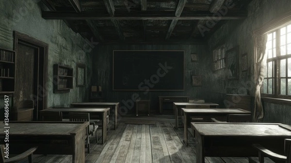 Obraz Abandoned classroom interior