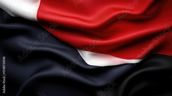 Obraz Rippled flag with red, white, and black colors