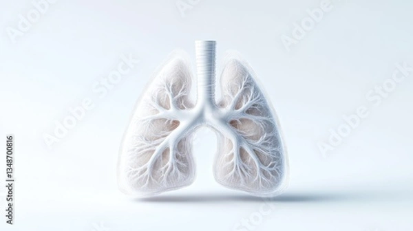 Obraz 3D model of human lungs, highlighting bronchi and alveoli