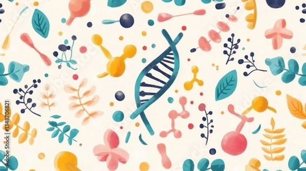 Obraz Colorful DNA and Nature Pattern