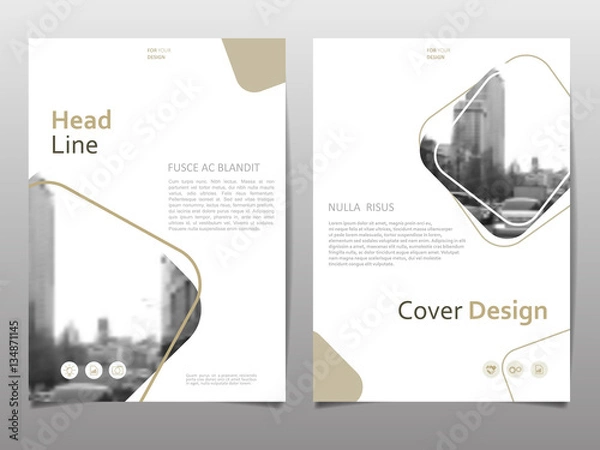 Fototapeta Cover design template for annual report. Abstract modern vector illustration. Cover presentation on a4. Abstract presentation templates.