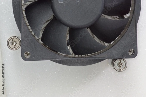 Fototapeta Close up of half of of a computer cooling fan