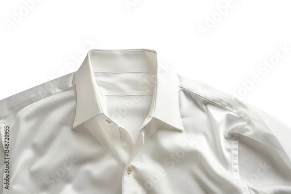 Obraz A relaxed white shirt with an open collar design. A versatile piece for both casual and semi-formal outfits