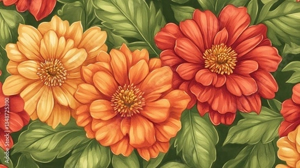 Obraz Autumn Floral Pattern Background