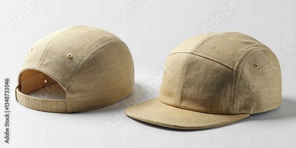 Fototapeta 5 Panel Hat Mockup - Blank Baseball Cap Template for Design Presentation