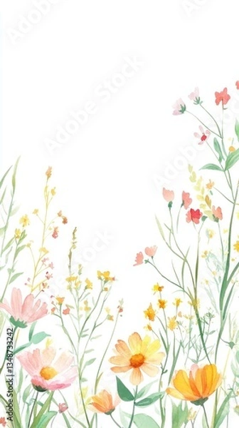 Obraz Watercolor Meadow Flowers (4)