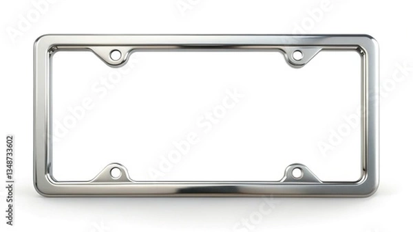 Fototapeta Blank License Plate Frame Mockup - Realistic Car Accessory Template for Design Presentation