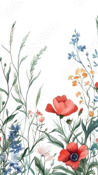 Obraz Colorful Wildflowers in a Field