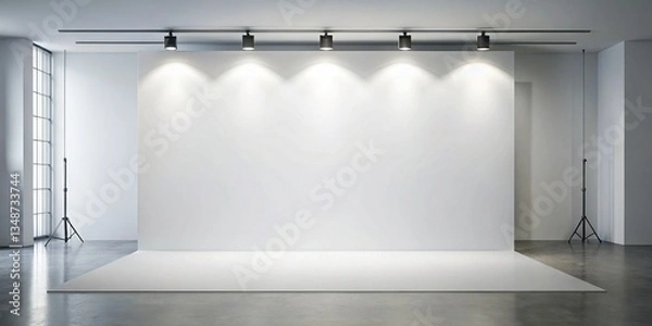 Fototapeta Blank Press Wall Backdrop for Event, Conference, or Branding - Free Mockup