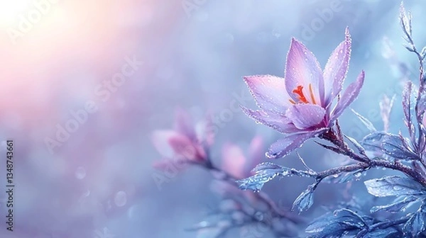 Fototapeta Spring's blooming wonderland close-up of flora in a serene soft light environment