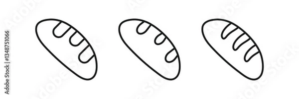 Fototapeta fresh bread icon Simple thin outline style.