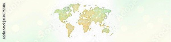 Fototapeta A colorful world map with a green background