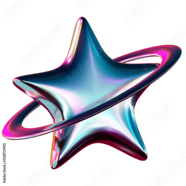 Obraz y2k chrome holographic element