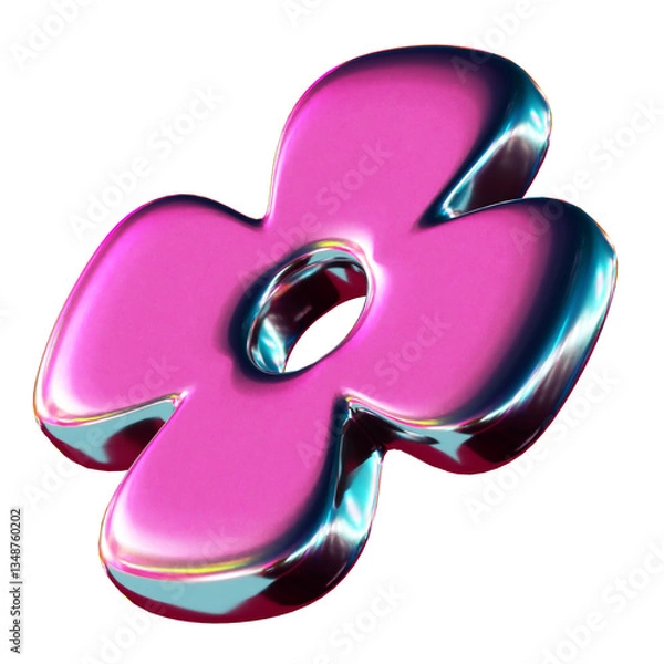 Obraz y2k chrome holographic element