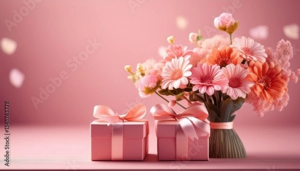Obraz lovable little present plant life and duplicate space
