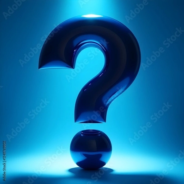 Obraz blue question mark