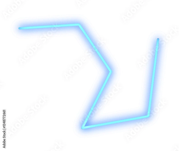 Fototapeta Abstract neon glow style line shapes.