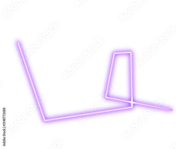 Fototapeta Abstract neon glow style line shapes.