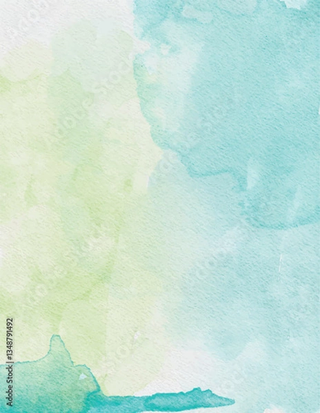 Fototapeta Blue green watercolor background, Abstract blue and green watercolor background, Abstract paint gradient, Beautiful Blue and green Watercolor Background, blue watercolour paper texture background