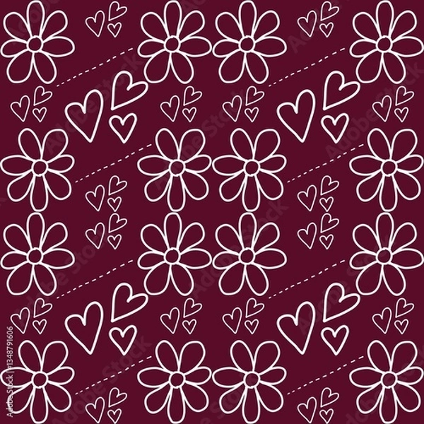 Obraz Sweet Blooms Floral Heart Pattern
