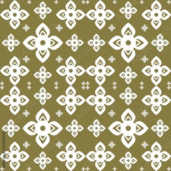 Obraz Golden Bloom Traditional Thai Floral Pattern