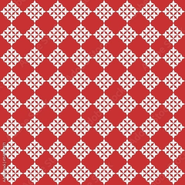 Obraz Crimson Lattice Geometric Diamond Pattern