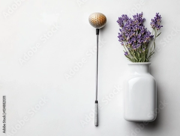 Obraz Elegant lavender arrangement in modern vase.