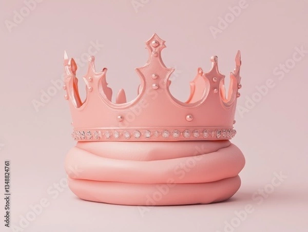 Obraz Elegant pink crown on soft background.