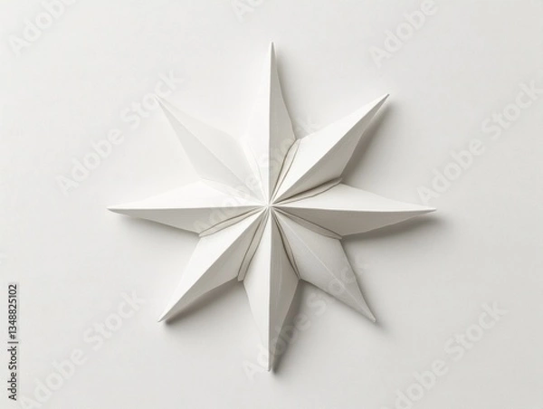 Obraz Elegant white paper star design on a clean surface.