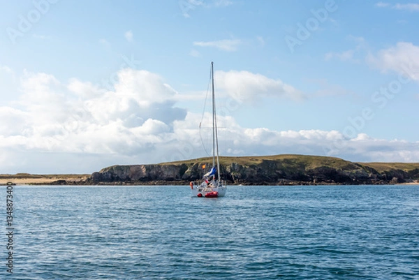 Fototapeta Sailing Boats on Calm Summer Sea, Brittany.
