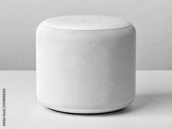 Obraz Stylish White Smart Speaker on a Plain Background