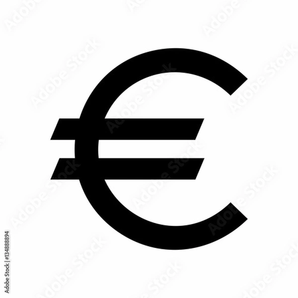 Fototapeta Euro sign vector design isolated on white background