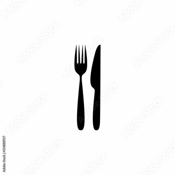 Fototapeta Fork knife icon vector design isolated on white background 