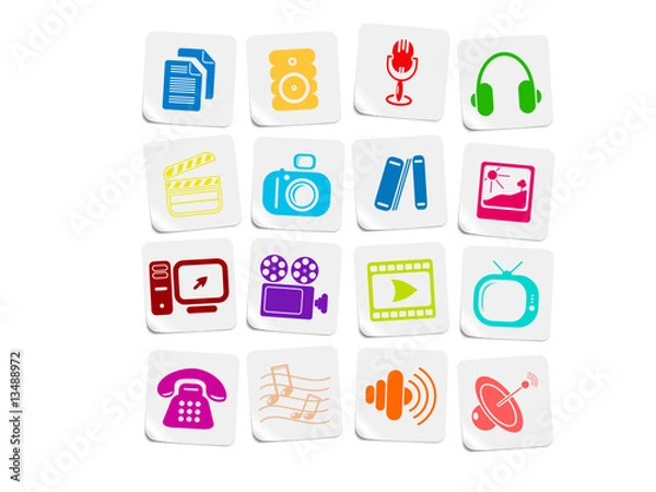 Obraz Miscellaneous multimedia vector icons