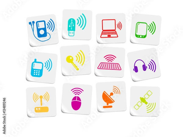 Obraz Wireless communications vector iconset