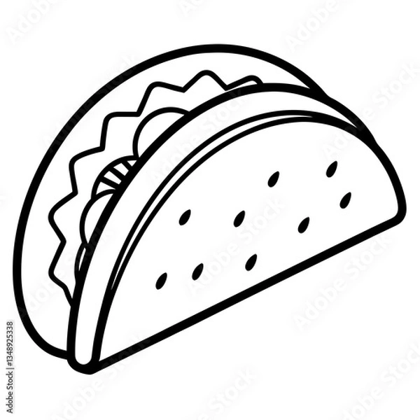 Fototapeta Geometric Line Art Taco Vector Concept