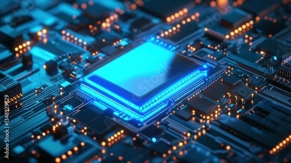 Fototapeta CPU Microchip for Artificial Intelligence in.jpeg