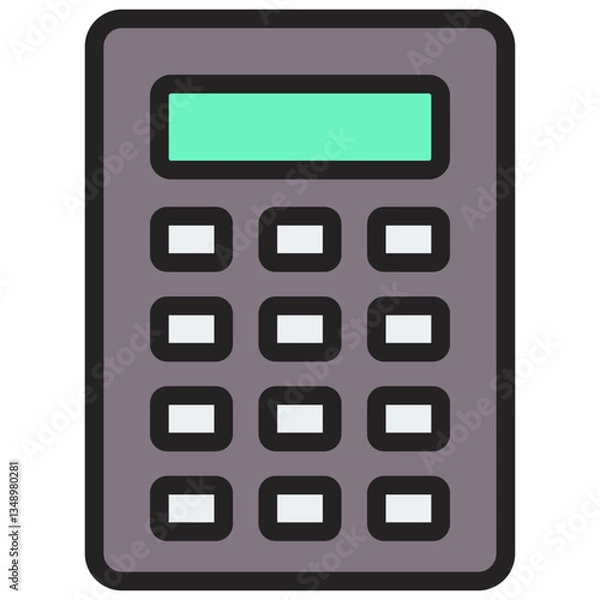 Obraz Calculator Flat Outline Icon