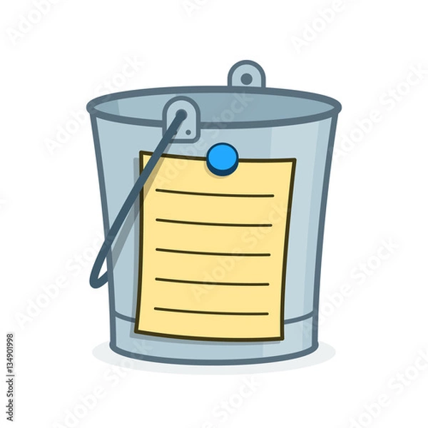 Fototapeta Bucket List cartoon concept with blank page