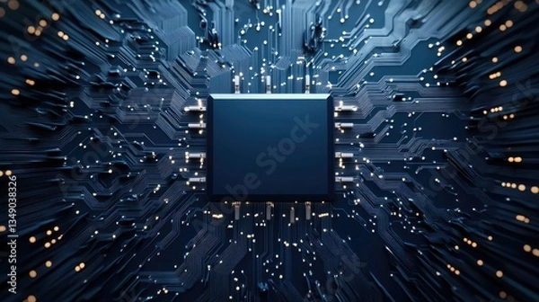 Fototapeta A close up detailed image of a computer circuit board