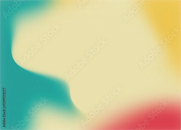 Obraz Teal, Yellow, and Red Mesh Gradient with Grain Background