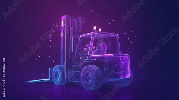 Obraz Digital Forklift Warehouse Automation Network